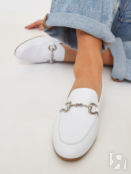 Закрытые туфли-лоферы белые из натуральной кожи ARGO