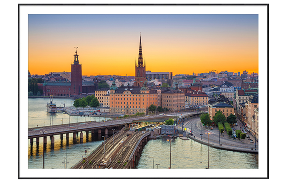 Постер «Великолепный городской пейзаж вечернего Стокгольма» (40 х 27 см) Ан