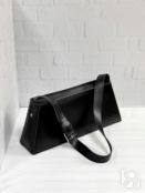 Женская сумка-багет из натуральной кожи черная A0361