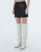 Кожаная юбка мини P.A.R.O.S.H. MACIOCKXD630553 черный l