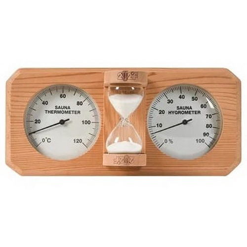 Термометр гигрометр с песочными часами для бани 25-R White (канадский кедр)