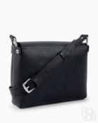Женская сумка через плечо из натуральной кожи черная A002 black grain