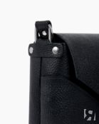 Женская сумка через плечо из натуральной кожи черная A011 black grain