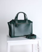 Женская сумка тоут из натуральной кожи зеленая A018 emerald mini