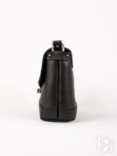Женская сумка через плечо из натуральной кожи черная Divalli A010 black gra
