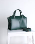 Женская сумка тоут из натуральной кожи зеленая A018 emerald mini