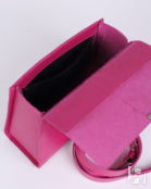 Женская сумка трапеция из натуральной кожи розовая A023 fuchsia