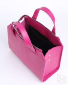 Женская кожаная сумка тоут розовая A018 fuchsia mini grain