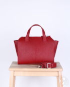 Женская сумка тоут из натуральной кожи красная A018 ruby mini grain