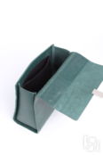 Женская сумка трапеция из натуральной кожи зеленая A023 emerald grain