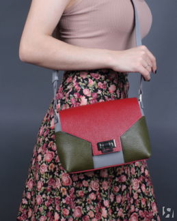 Женская сумка через плечо из натуральной кожи с замком A011 combi8 grain