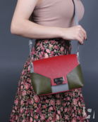 Женская сумка через плечо из натуральной кожи с замком A011 combi8 grain