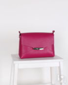 Женская сумка через плечо из натуральной кожи розовая A010 fuchsia grain