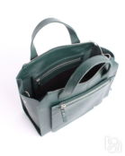 Женская сумка тоут из натуральной кожи изумрудная A018 emerald mini grain