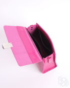Женская сумка трапеция из натуральной кожи розовая A023 fuchsia mini