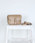 Женская поясная сумка из натуральной кожи бежевая A016 beige mini