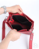 Женская кожаная сумка кросс-боди красная A025 ruby mini grain