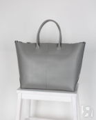 Женская сумка саквояж-трансформер серая A020 grey grain
