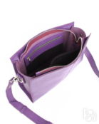 Женская кожаная сумка через плечо фиолетовая A025 purple grain