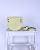 Женская кожаная поясная сумка желтая A026 yellow grain