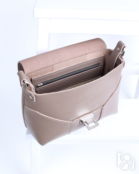 Женская сумка через плечо из натуральной кожи серо-бежевая A011 taupe