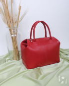 Женская кожаная сумка саквояж-трансформер красная A020 ruby mini grain