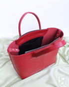 Женская кожаная сумка саквояж-трансформер красная A020 ruby mini grain