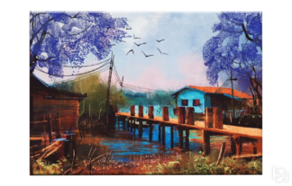 Картина «Дом в тропиках» (60 х 42 см) Ангстрем
