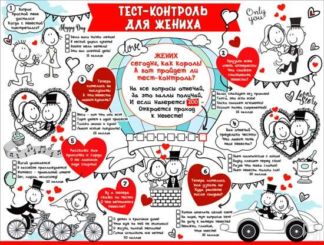 Плакат "Тест-контроль для жениха" Свадебные штучки