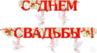 Гирлянда с подвесными элементами "С днем Свадьбы!" (220 см) (красный) Сваде