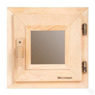 Окно для бани и сауны WoodSon 30 см х 30 см (ольха, стекло бронза)