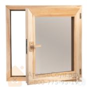 Окно для бани и сауны WoodSon 40 см х 40 см (ольха, стекло бронза)