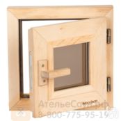 Окно для бани и сауны WoodSon 30 см х 30 см (ольха, стекло бронза)