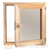 Окно для бани и сауны WoodSon 50 см х 50 см (ольха, стекло бронза)