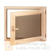 Окно для бани и сауны WoodSon 50 см х 60 см (ольха, стекло бронза)