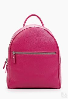 Женский кожаный рюкзак на молнии розовый B008 fuchsia grain