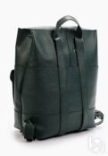 Женский кожаный рюкзак с карманами темно-зеленый B010 emerald grain