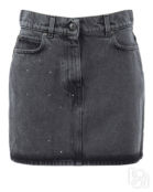 Джинсовая юбка мини MSGM 3341MDD46L серый 44