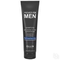 Ollin Professional Premier for men - Шампунь для волос и тела освежающий 25