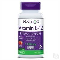 Natrol - Витамин B-12 быстрорастворимый со вкусом клубники 5000 мкг, 100 та
