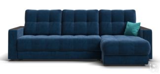 Угловой диван BOSS Classic XL велюр Monolit синий