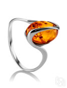 Небольшое кольцо «Милан» из серебра и золотистого янтаря Amberholl