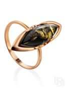 Изысканное кольцо «Годива» из натурального балтийского янтаря