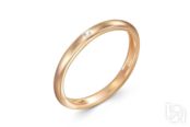 Обручальное кольцо с бриллиантом из красного золота