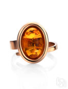 Элегантное кольцо из позолоченного серебра и янтаря «Годжи» Amberholl