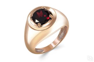Кольцо с ситаллом из красного золота