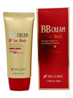 3W Clinic ВВ крем солнцезащитный UV Sun Block BB Cream SPF50+/PA+++, 50 мл
