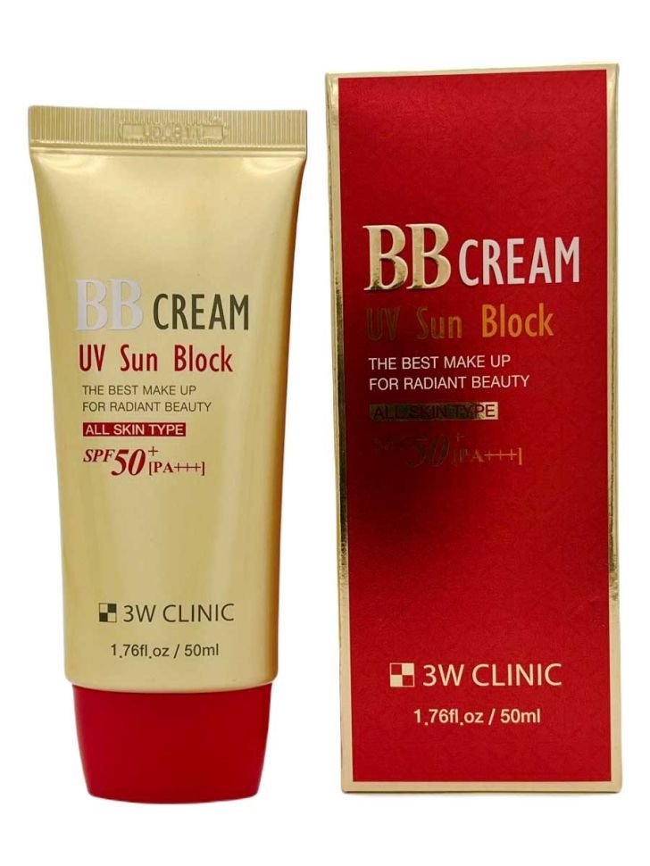 3W Clinic ВВ крем солнцезащитный UV Sun Block BB Cream SPF50+/PA+++, 50 мл