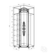 Шкаф угловой с зеркалом Ассоль АС-522К (левый с короной) АС-522К-левый-бел-дер фото 2