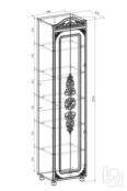 Шкаф Ассоль плюс АС-53К со стеклом (правый c короной) АС-53К-02-стекло-правый фото 2